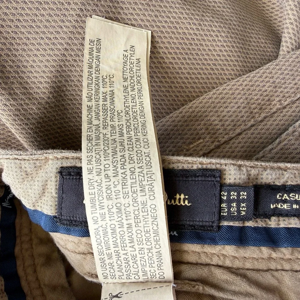 Massimo Dutti Casual Fit Textured Cotton Blend Chino Pants Tan 32x30 - Picture 11 of 15
